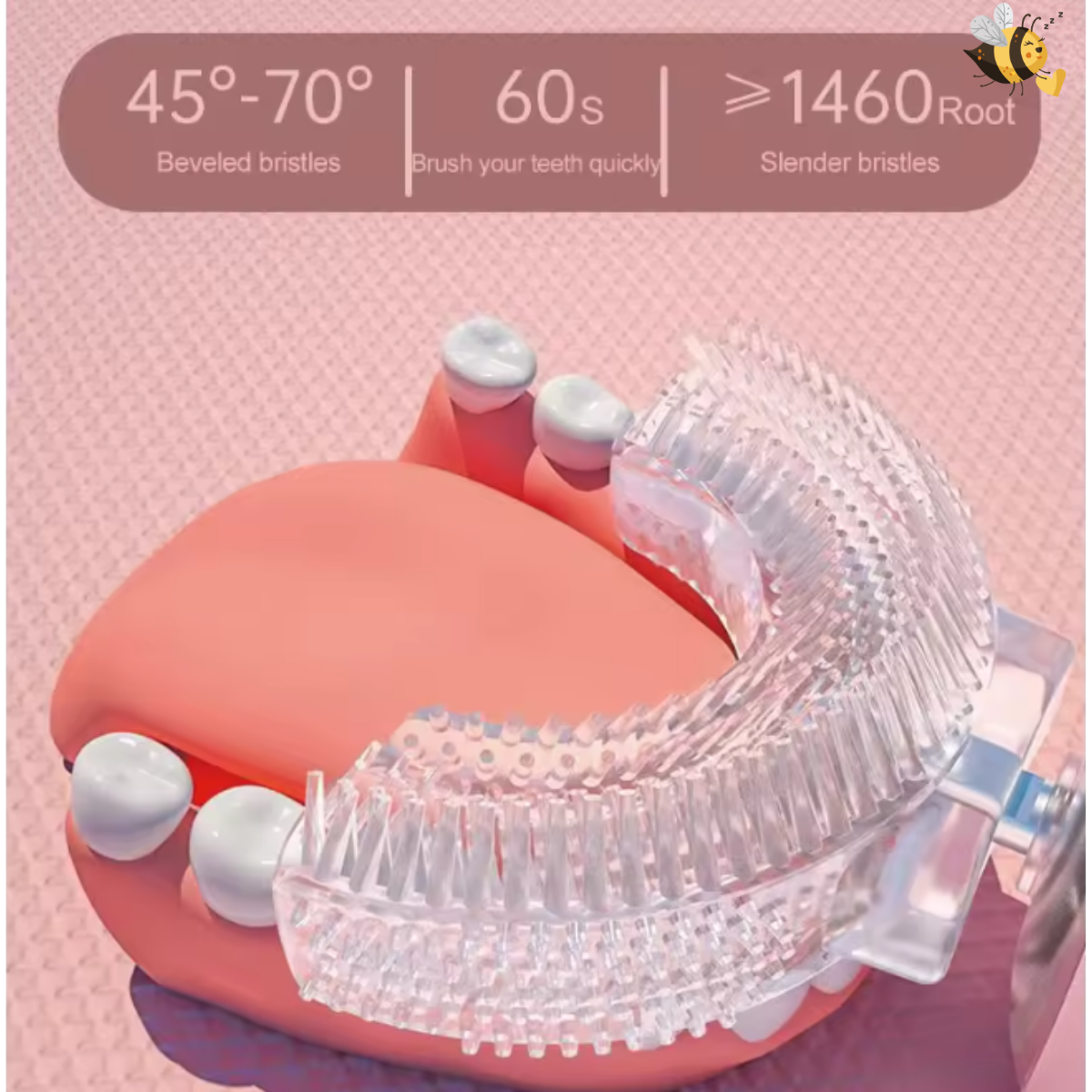 Spazzolino elettrico per bambini a forma di U – Pulizia automatica sonica a 360° per bambini